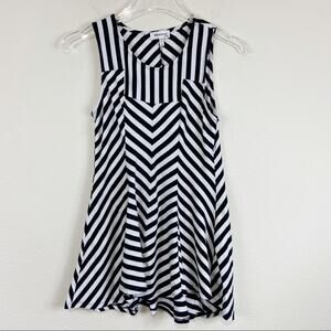 Monteau | Black And White Striped Swing Shirt Sz M